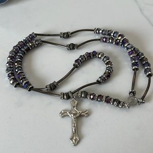 Crystal like beaded rosary with rhinestones